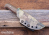 WK Forgeworks Custom Knives: Mini A10 - OD Green Canvas - Red G10 & Natural Liners - Stainless Gulso Bolts - CPM 154