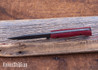 WK Forgeworks Custom Knives: Mini A10 - Red Linen Micarta - Natural Liners - Black Stainless Gulso Bolts - 80CrV2 Parkerized