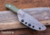 WK Forgeworks Custom Knives: V2.3 - Green Canvas Micarta - Red Liners - Stainless Corby Pins -80CrV2