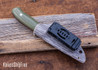 WK Forgeworks Custom Knives: V2.3 - Green Canvas Micarta - Red Liners - Stainless Corby Pins -80CrV2