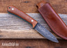 WK Forgeworks Custom Knives: V1 - Orange Burlap Micarta - Green & Blue Liners - Stainless Corby Pins -80CrV2