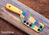 WK Forgeworks Custom Knives: Little Bird - Yellow & Red G10 - Red Pins - AEB-L