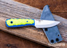 WK Forgeworks Custom Knives: Little Bird - Yellow & Blue G10 - Blue Pins - AEB-L
