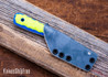 WK Forgeworks Custom Knives: Little Bird - Yellow & Blue G10 - Blue Pins - AEB-L