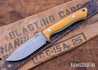 7Forge Knives: Rogue - Vintage Linen Micarta - Thick Tiffany Blue Liners - Tiffany Blue Pins - MagnaCut