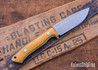 7Forge Knives: Rogue - Vintage Linen Micarta - Thick Tiffany Blue Liners - Tiffany Blue Pins - MagnaCut