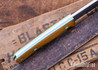 7Forge Knives: Rogue - Vintage Linen Micarta - Thick Tiffany Blue Liners - Tiffany Blue Pins - MagnaCut