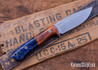 7Forge Knives: Rogue - Red & Blue Hybrid - Natural Canvas Liners - Mosaic Pins - MagnaCut