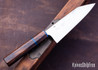 Muteki: 6.0" Bunka - Ironwood - Blue & Black G-10 Spacers - Hitachi White #1 Steel - #6148