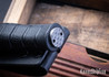 Defiant 7: M320J Bowie - Black Polymer - CPM-3V - Stonewash - Titanium Hardware