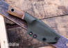 Bradshaw Blades: Biddie - Natural Canvas - Green Canvas Bolster - Red Liners - 1095 Carbon Steel