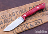 7Forge Knives: Artemis Hunter - Red Linen Micarta - Thick Black Linen Liners - Aluminum Pins - 52100