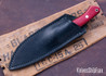 7Forge Knives: Artemis Hunter - Red Linen Micarta - Thick Black Linen Liners - Aluminum Pins - 52100