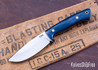 7Forge Knives: Venator - Blue Paper Micarta - Natural Canvas Liners - Butterscotch Pins - Procut