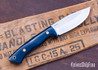 7Forge Knives: Venator - Blue Paper Micarta - Natural Canvas Liners - Butterscotch Pins - Procut
