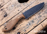 Riner Customs - Warden - Rough Deer Burlap Micarta - Black Liners - Brass Pins