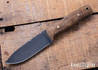 Riner Customs - Cane Creek - Rough Deer Burlap Micarta - Brass Pins - File Work