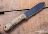 Riner Customs - Kephart - Rough White/Green Burlap Micarta - Brass Pins - File Work