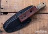 Riner Customs - Kephart - Rough White/Green Burlap Micarta - Brass Pins - File Work