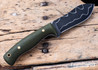 Riner Customs - Nessmuk - OD Green Micarta - Black Liners - Brass Pins - San Mai - File Work