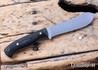 Riner Customs - Nessmuk Xl- Black Micarta - Black Liners - Brass Pins - File Work