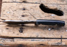 Riner Customs - Nessmuk Xl- Black Micarta - Black Liners - Brass Pins - File Work