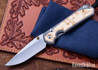 Chris Reeve Knives: Large Sebenza 31 - Glass Blasted Titanium - Box Elder Burl - CPM-MagnaCut - Drop Point - CR10HL004