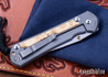Chris Reeve Knives: Large Sebenza 31 - Glass Blasted Titanium - Box Elder Burl - CPM-MagnaCut - Drop Point - CR10HL004