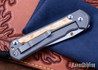 Chris Reeve Knives: Large Sebenza 31 - Glass Blasted Titanium - Box Elder Burl - CPM-MagnaCut - Drop Point - CR10HL007