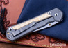 Chris Reeve Knives: Large Sebenza 31 - Glass Blasted Titanium - Box Elder Burl - CPM-MagnaCut - Drop Point - CR10HL010