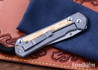 Chris Reeve Knives: Large Sebenza 31 - Glass Blasted Titanium - Box Elder Burl - CPM-MagnaCut - Drop Point - CR10HL012