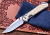 Chris Reeve Knives: Large Sebenza 31 - Glass Blasted Titanium - Box Elder Burl - CPM-MagnaCut - Drop Point - CR10HL014