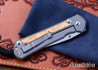 Chris Reeve Knives: Large Sebenza 31 - Glass Blasted Titanium - Box Elder Burl - CPM-MagnaCut - Drop Point - CR10HL016