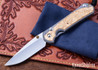 Chris Reeve Knives: Large Sebenza 31 - Glass Blasted Titanium - Box Elder Burl - CPM-MagnaCut - Drop Point - CR10HL016