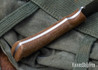 Lishen Knives: Canuck - AEB-L - Matte Natural Canvas Micarta - Brass Pins