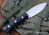 Lishen Knives: Canuck - AEB-L - Matte Black Canvas Micarta - Aluminum Pins