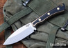 Lishen Knives: Canuck - AEB-L - Black & Bone Paper Micarta - OD Green Liners - Brass Pins