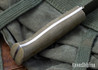 Lishen Knives: Woodsman - AEB-L - Matte Green Canvas Micarta - Brass Pins