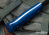Lishen Knives: Woodsman - AEB-L - Admiral Blue Micarta - Aluminum Pins