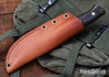 Lishen Knives: Woodsman Scandi - AEB-L - Redwood Burl - Mosaic Pins