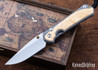 Chris Reeve Knives: Large Sebenza 31 - Glass Blasted Titanium - Box Elder Burl - CPM-MagnaCut - Drop Point - CR10HL019