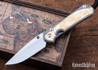 Chris Reeve Knives: Large Sebenza 31 - Glass Blasted Titanium - Box Elder Burl - CPM-MagnaCut - Drop Point - CR10HL021