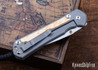 Chris Reeve Knives: Large Sebenza 31 - Glass Blasted Titanium - Box Elder Burl - CPM-MagnaCut - Drop Point - CR10HL024