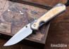 Chris Reeve Knives: Large Sebenza 31 - Glass Blasted Titanium - Box Elder Burl - CPM-MagnaCut - Drop Point - CR10HL025