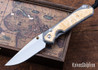 Chris Reeve Knives: Large Sebenza 31 - Glass Blasted Titanium - Box Elder Burl - CPM-MagnaCut - Drop Point - CR10HL027
