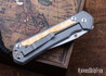 Chris Reeve Knives: Large Sebenza 31 - Glass Blasted Titanium - Box Elder Burl - CPM-MagnaCut - Drop Point - CR10HL027