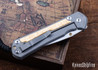 Chris Reeve Knives: Large Sebenza 31 - Glass Blasted Titanium - Box Elder Burl - CPM-MagnaCut - Drop Point - CR10HL028