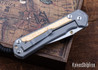 Chris Reeve Knives: Large Sebenza 31 - Glass Blasted Titanium - Box Elder Burl - CPM-MagnaCut - Drop Point - CR10HL029