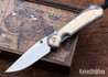 Chris Reeve Knives: Large Sebenza 31 - Glass Blasted Titanium - Box Elder Burl - CPM-MagnaCut - Drop Point - CR10HL032