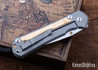 Chris Reeve Knives: Large Sebenza 31 - Glass Blasted Titanium - Box Elder Burl - CPM-MagnaCut - Drop Point - CR10HL032